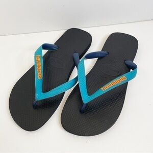 Havaianas Mens Casual Flip Flops / Sandals Blue Orange Size 9